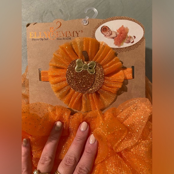 Fall Baby Photoshoot Tulle Skirt/Headband/Booties - Picture 2 of 3